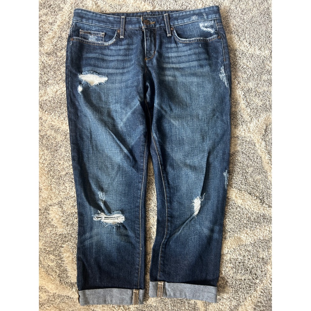 Joes Jeans Cropped Ex-Lover Distressed Blue Denim W27 Straight Leg Casual Jeans